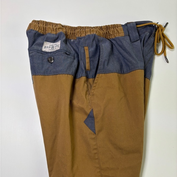 Red Ape Men’s Chino Jogger Pants L | Brown & Blue Two-Tone Casual - Picture 7 of 8